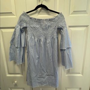 Off The Shoulder Blue Dress